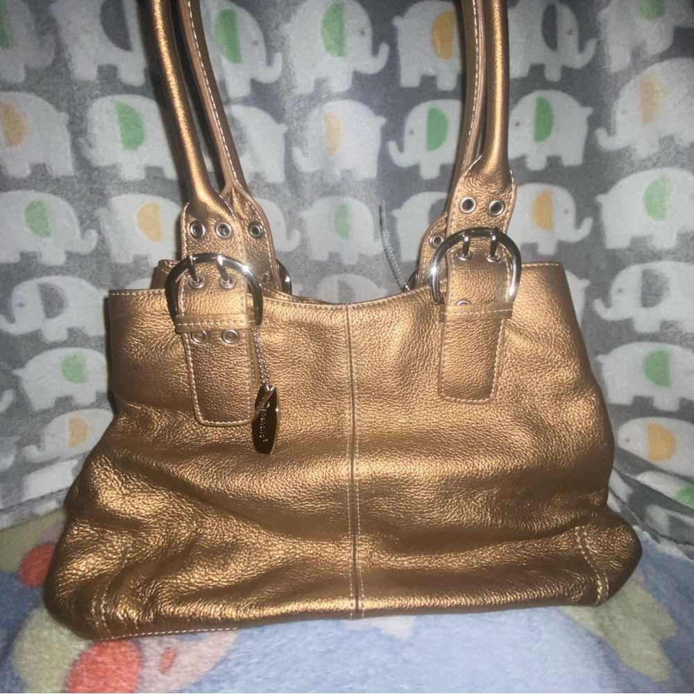 Tignanello Gold Shoulder Bag with Luxurious Finish